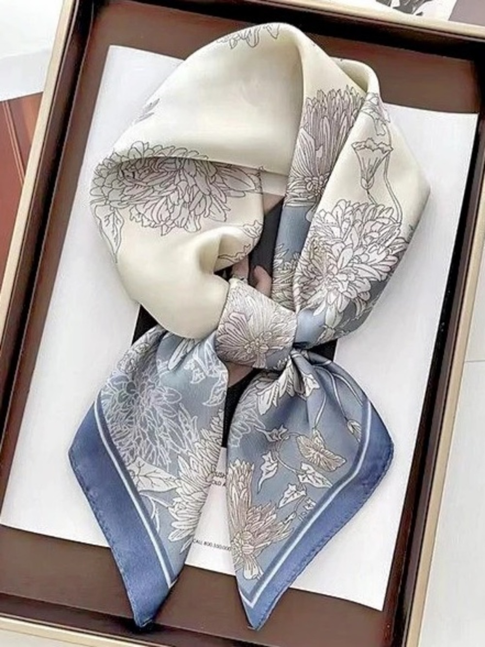 New Paisley Scarf in Blue & White
